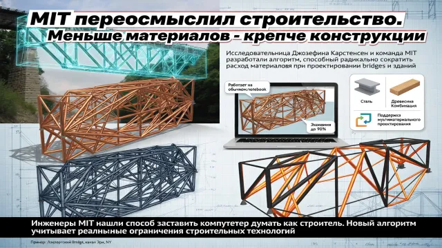 MIT переосмыслил строительство. Меньше материалов - крепче конструкции